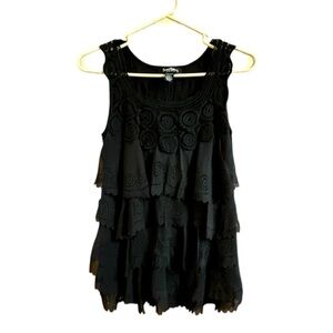 Black Sleeveless Lace Top